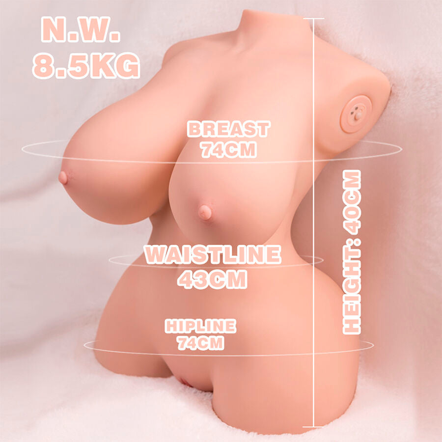 XISE - TINY THRUSTING REALISTIC TORSO WITH FEMALE VIBRATION 40 CM