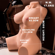 XISE - MURIEL FEMALE REALISTISCHER TORSO MIT STOSSENDER FUNKTION 55 CM