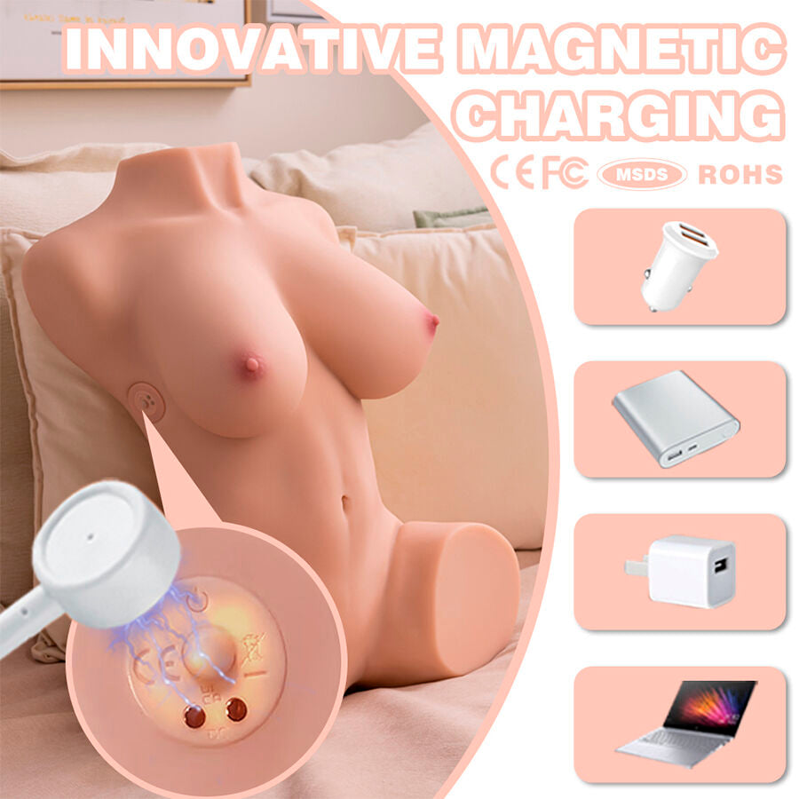 XISE - DANIA STOSSENDER REALISTISCHER VIBRIERENDER FRAUENOBERKÖRPER 52 CM