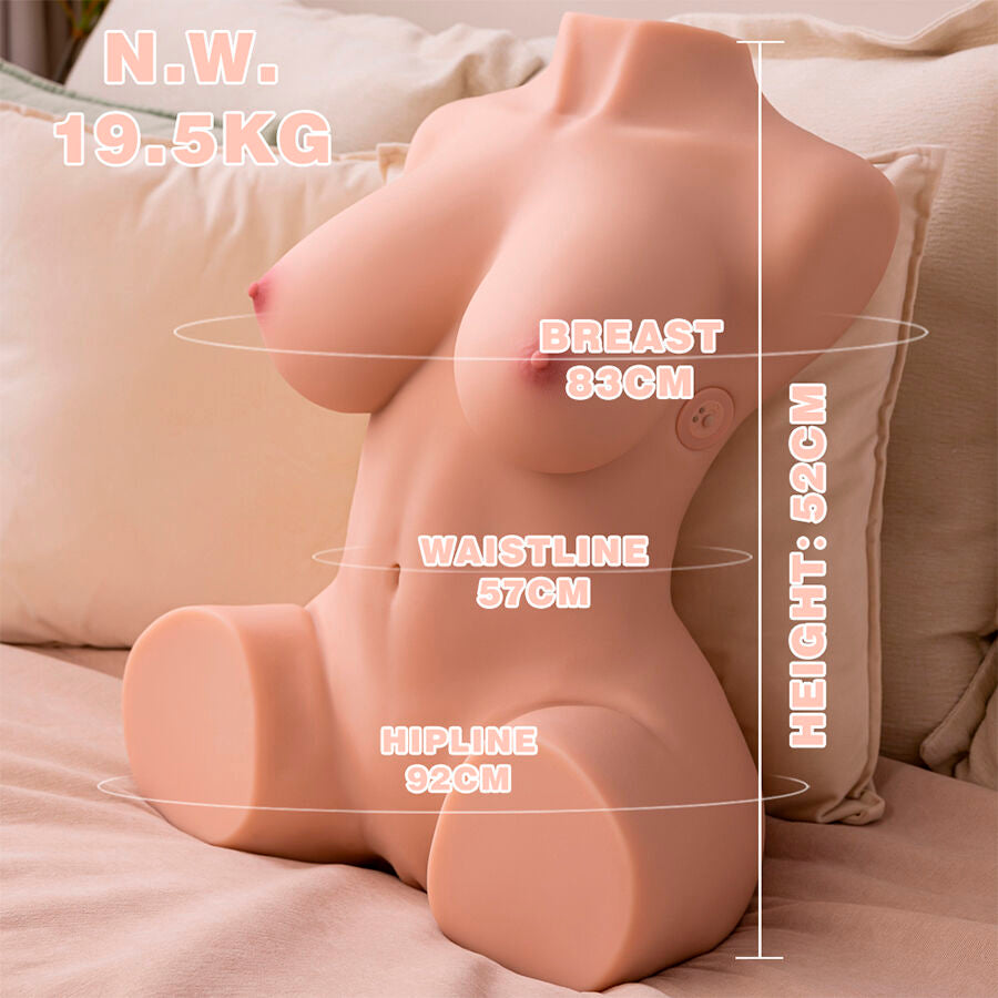 XISE - DANIA STOSSENDER REALISTISCHER VIBRIERENDER FRAUENOBERKÖRPER 52 CM