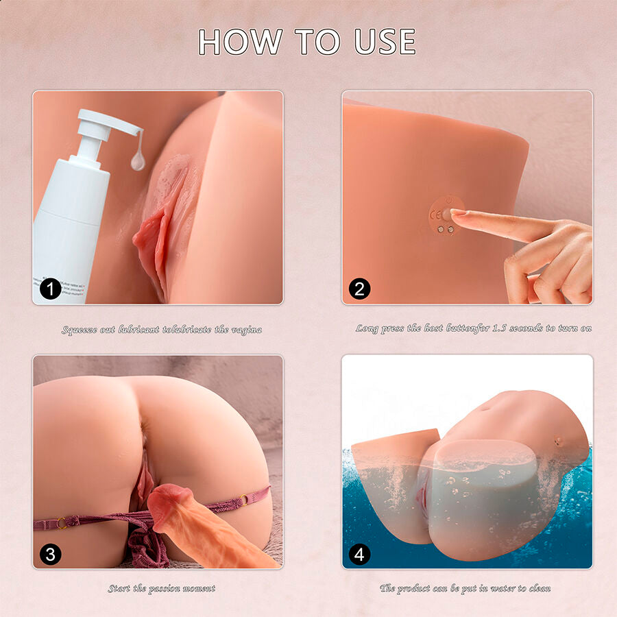 XISE - ETHEL REALISTISCHER VAGINA-MASTURBATOR MIT MULTI-POSITION-VIBRATION