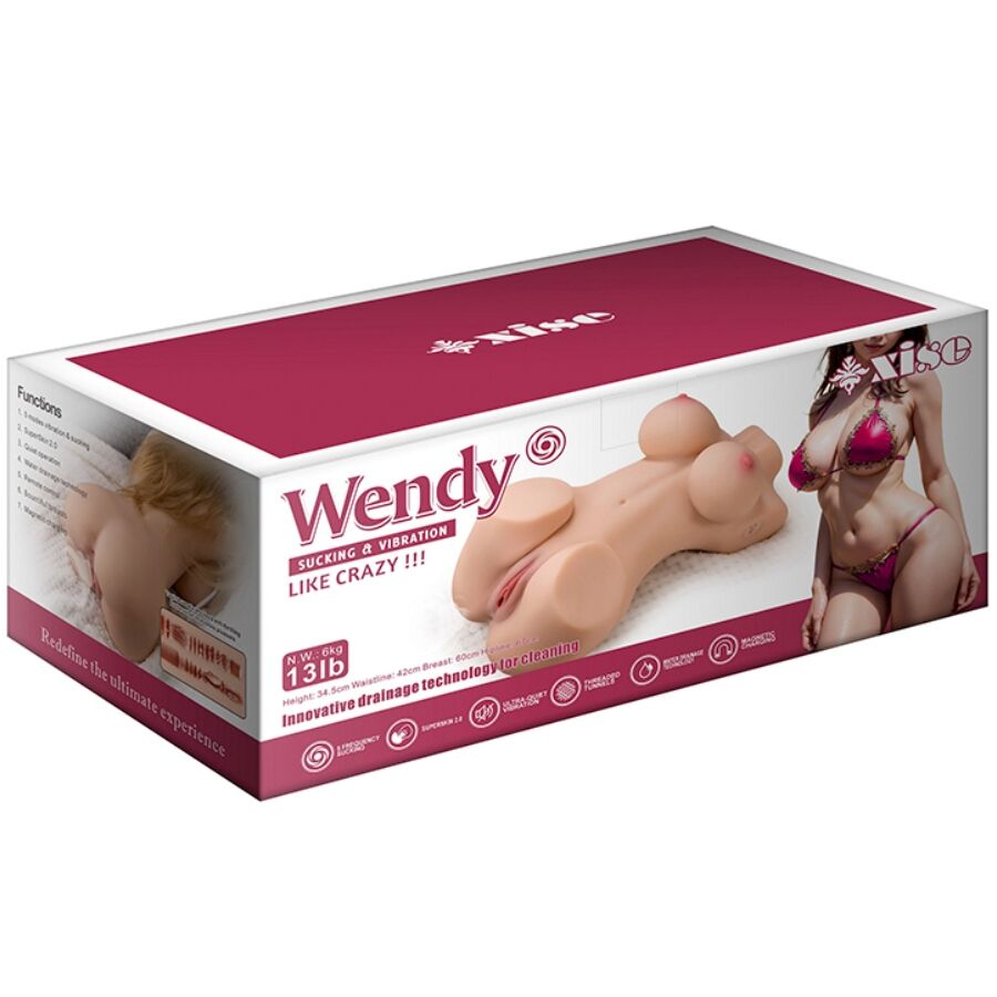 XISE - WENDY SAUGENDER FRAUENOBERKÖRPER MIT VIBRATION UND FERNBEDIENUNG 6 KG