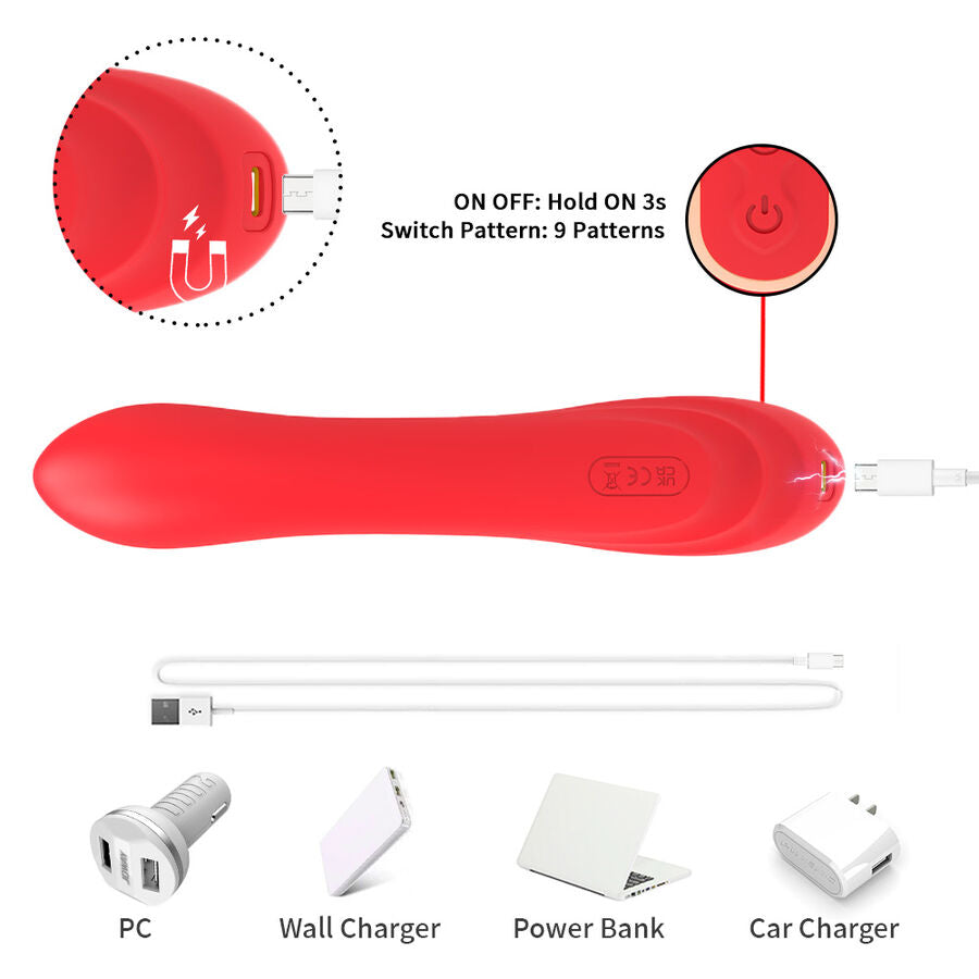 ARMONY - G-SPOT AND CLITORIS STIMULATOR Sensory Device WITH OSCILLATING TONGUE RED