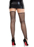 LEG AVENUE - LACE FOOTLESS HIGH STOCKINGS WITH TOE RING BLACK