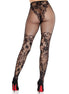 LEG AVENUE - DAHLIA SPITZENSTRÜMPFE MIT NETZ-DETAIL SCHWARZ