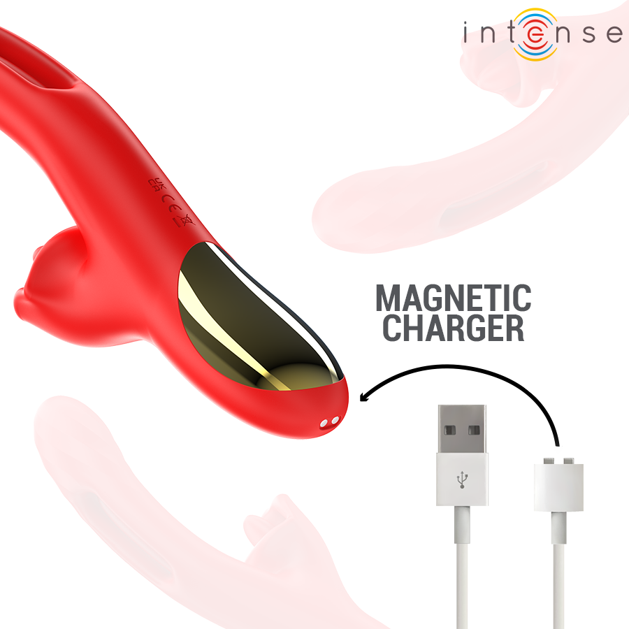 INTENSE - JESSICA MULTIFUNCTION Sensory Device CLITORIS STIMULATION 24.8 CM RED