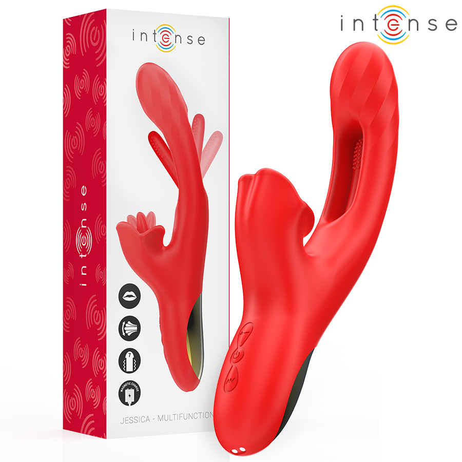 INTENSE - JESSICA MULTIFUNCTION Sensory Device CLITORIS STIMULATION 24.8 CM RED