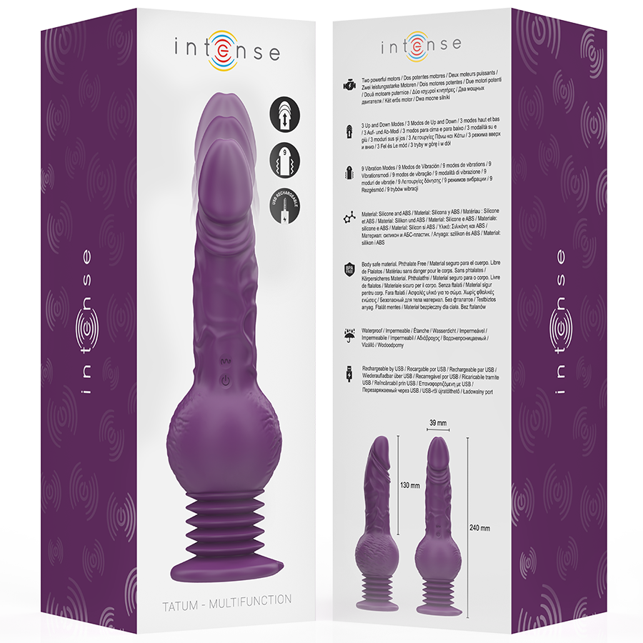INTENSE - TATUM MULTIFUNCTION Sensory Device WITH UP AND DOWN VIBRATION 24 CM PURPLE