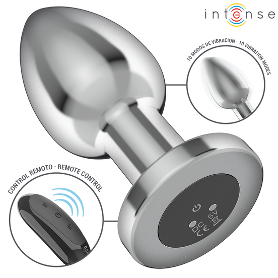 INTENSE – ANUSPLUG 10 VIBRATIONEN METALL MIT FERNBEDIENUNG L