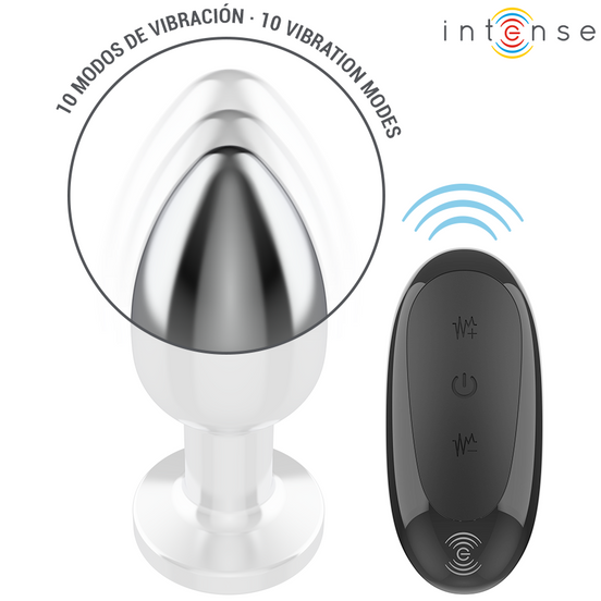 INTENSE – ANUSPLUG 10 VIBRATIONEN METALL MIT FERNBEDIENUNG L