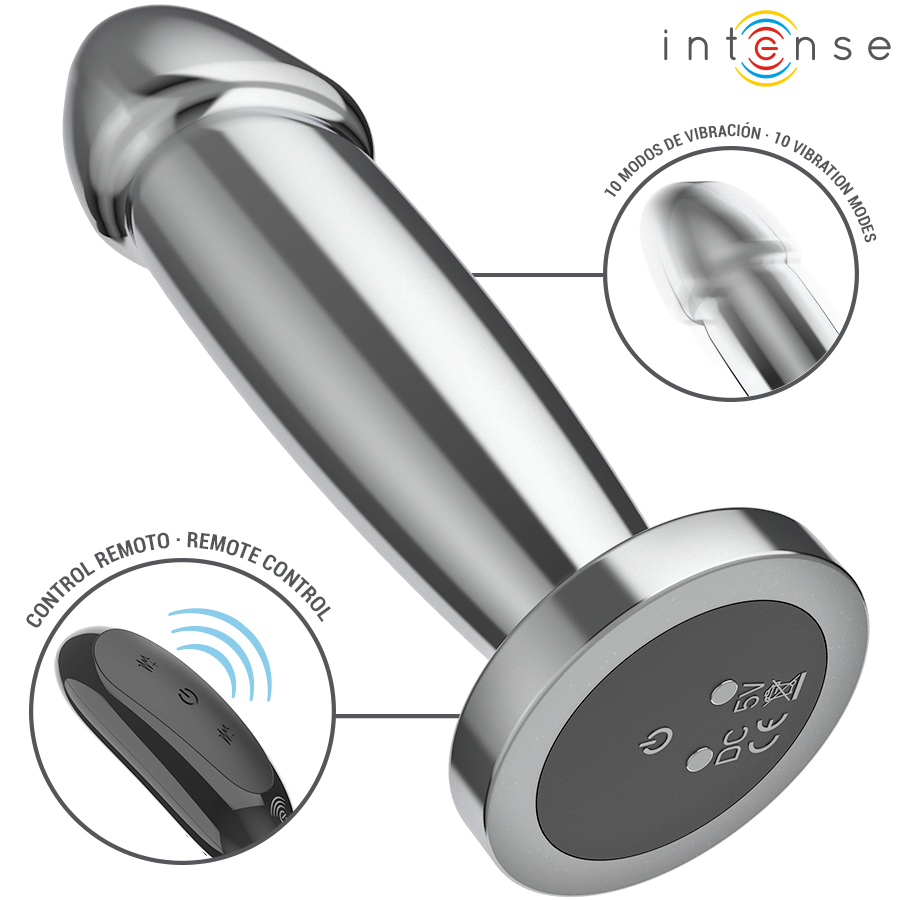 INTENSE - ANAL PLUG 10 VIBRATIONS METAL Wellness Device WITH REMOTE CONTROL S