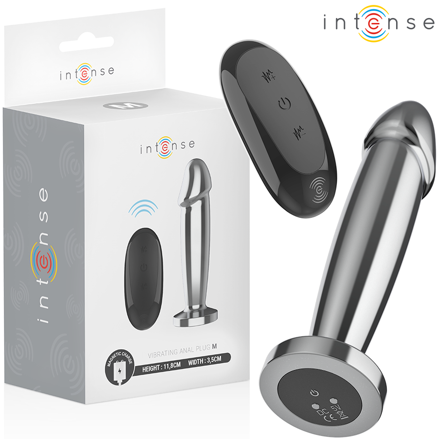 INTENSE - ANAL PLUG 10 VIBRATIONS METAL Wellness Device WITH REMOTE CONTROL M