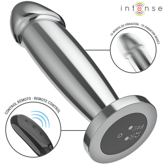 INTENSE - ANAL PLUG 10 VIBRATIONS METAL Wellness Device WITH REMOTE CONTROL M