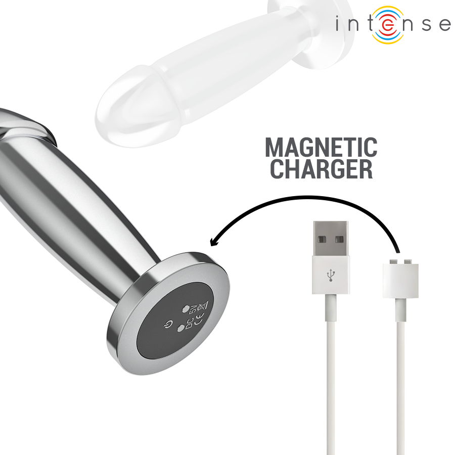 INTENSE - ANAL PLUG 10 VIBRATIONS METAL Wellness Device WITH REMOTE CONTROL M