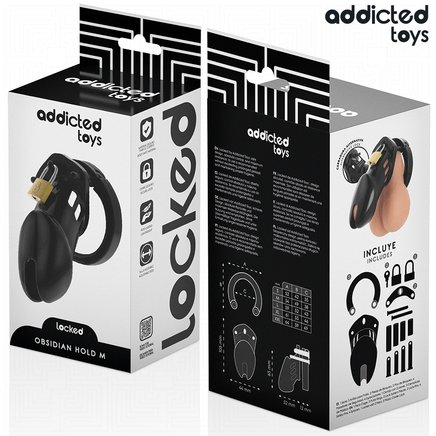 ADDICTED TOYS LOCKED – OBSIDIAN HOLD PENISKÄFIG GRÖSSE M
