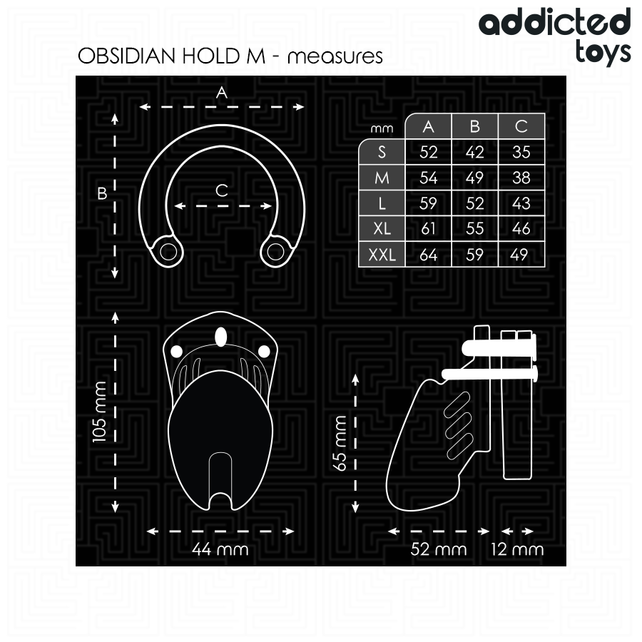 ADDICTED TOYS LOCKED – OBSIDIAN HOLD PENISKÄFIG GRÖSSE M