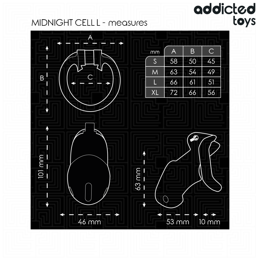 ADDICTED TOYS LOCKED - MINDNIGHT CELL PENIS KÄFIG GRÖSSE L