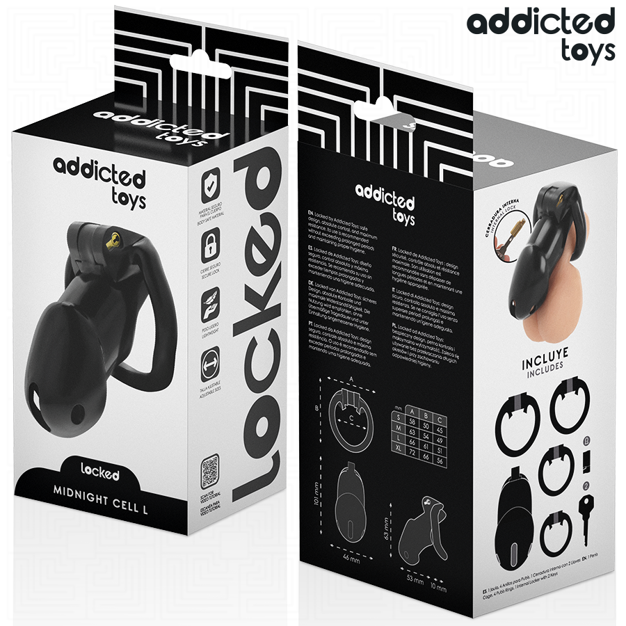 ADDICTED TOYS LOCKED - MINDNIGHT CELL PENIS KÄFIG GRÖSSE L