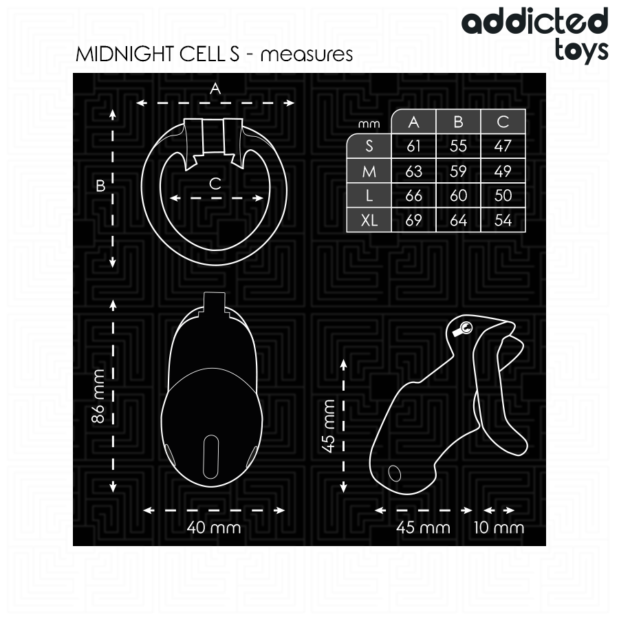 ADDICTED TOYS LOCKED - MINDNIGHT ZELLEN PENISKÄFIG GRÖSSE S