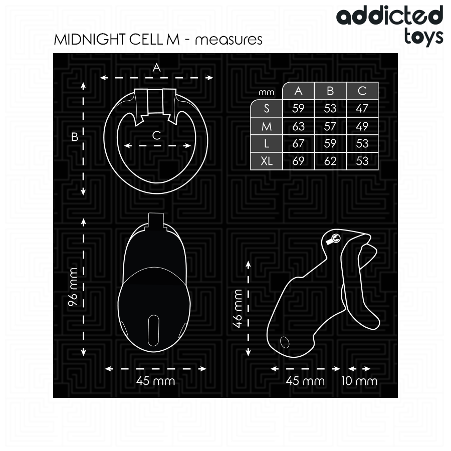 ADDICTED TOYS GESPERRT - MINDNIGHT ZELL PENIS KÄFIG GRÖSSE M