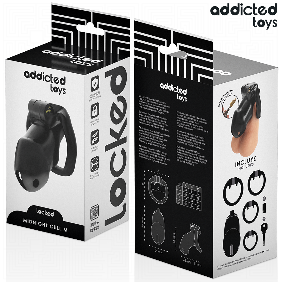ADDICTED TOYS GESPERRT - MINDNIGHT ZELL PENIS KÄFIG GRÖSSE M