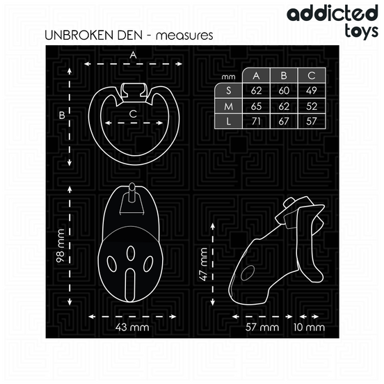 ADDICTED TOYS LOCKED - UNBROKEN DEN PENIS CAGE 9.8 CM