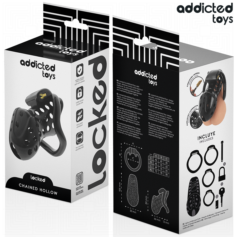 ADDICTED TOYS LOCKED - GEKETTETER HOHLER PENISKÄFIG 10,5 CM
