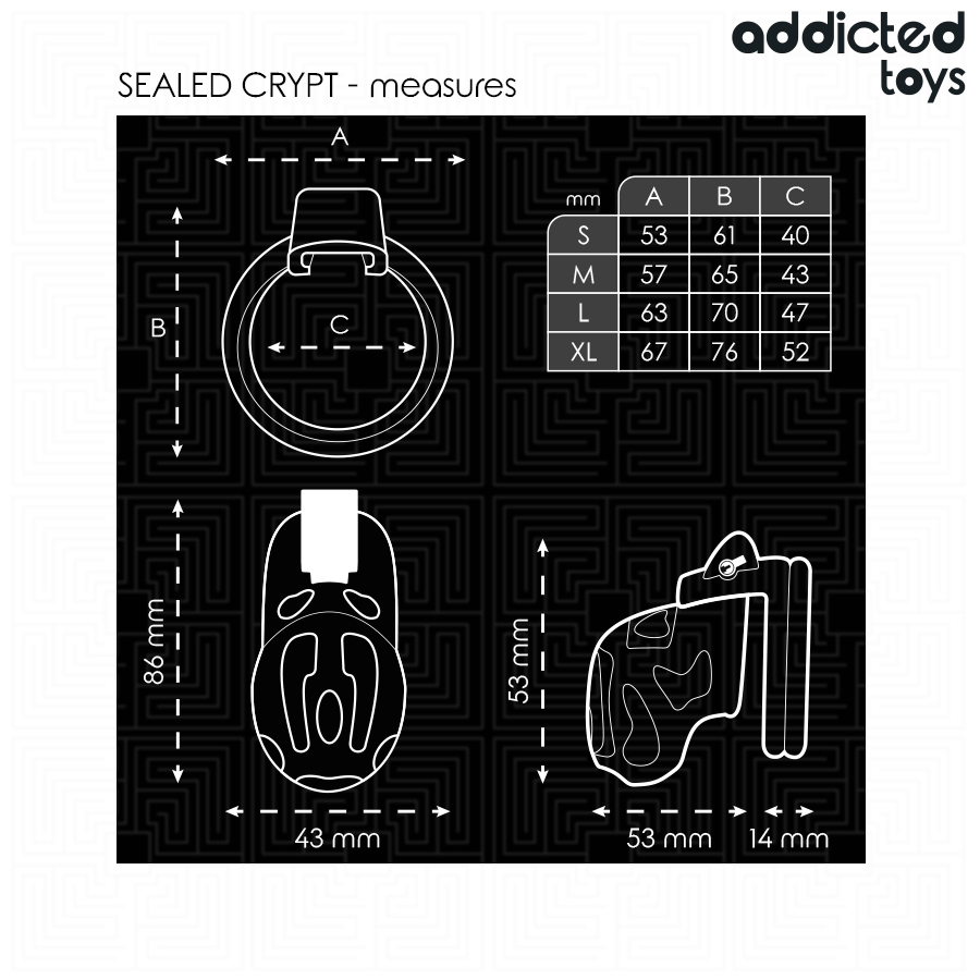 ADDICTED TOYS LOCKED - SEALED CRYPT PENIS KÄFIG 8 CM