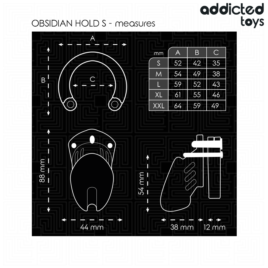 ADDICTED TOYS GESPERRT - OBSIDIAN HOLD PENISKÄFIG GRÖSSE S