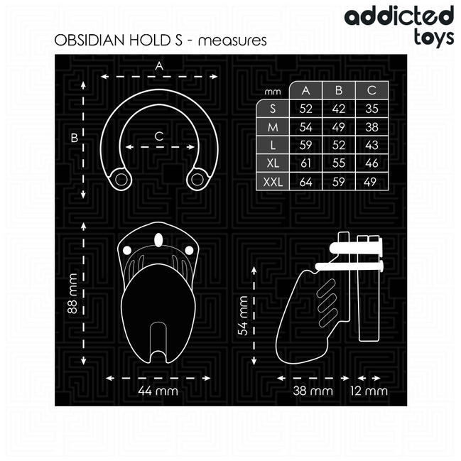 ADDICTED TOYS GESPERRT - OBSIDIAN HOLD PENISKÄFIG GRÖSSE S