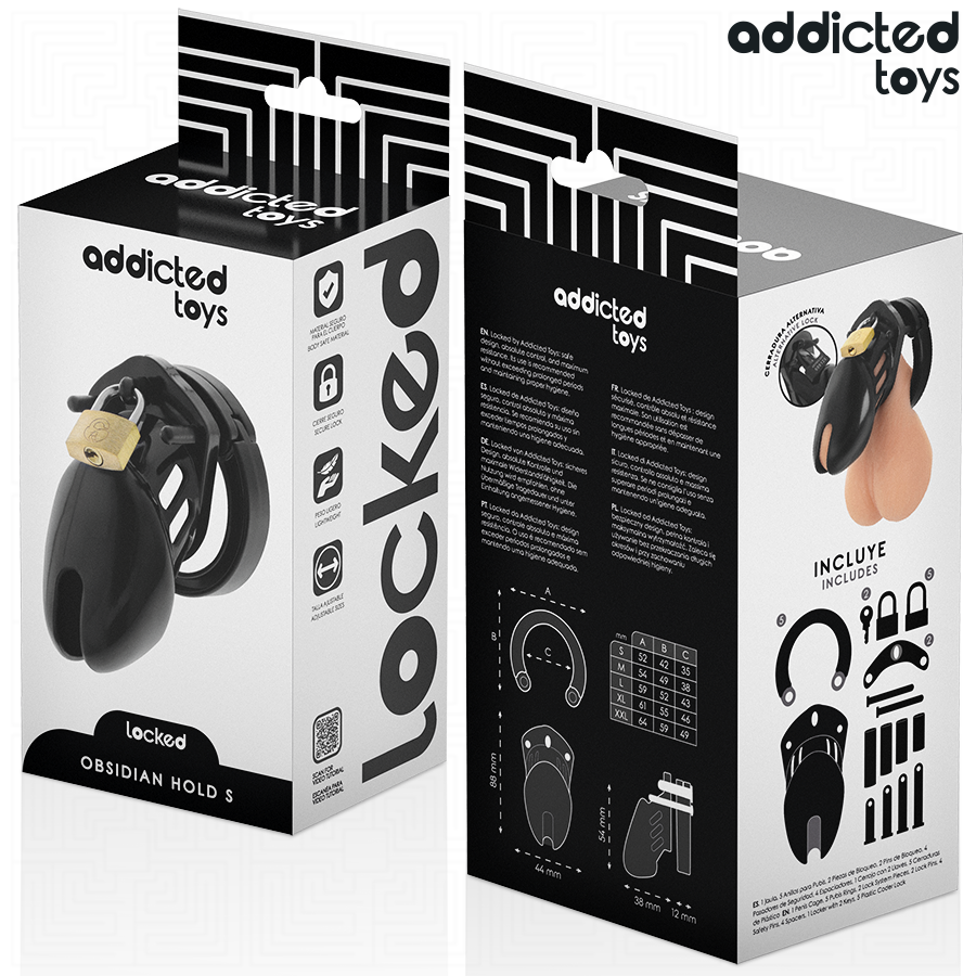 ADDICTED TOYS GESPERRT - OBSIDIAN HOLD PENISKÄFIG GRÖSSE S