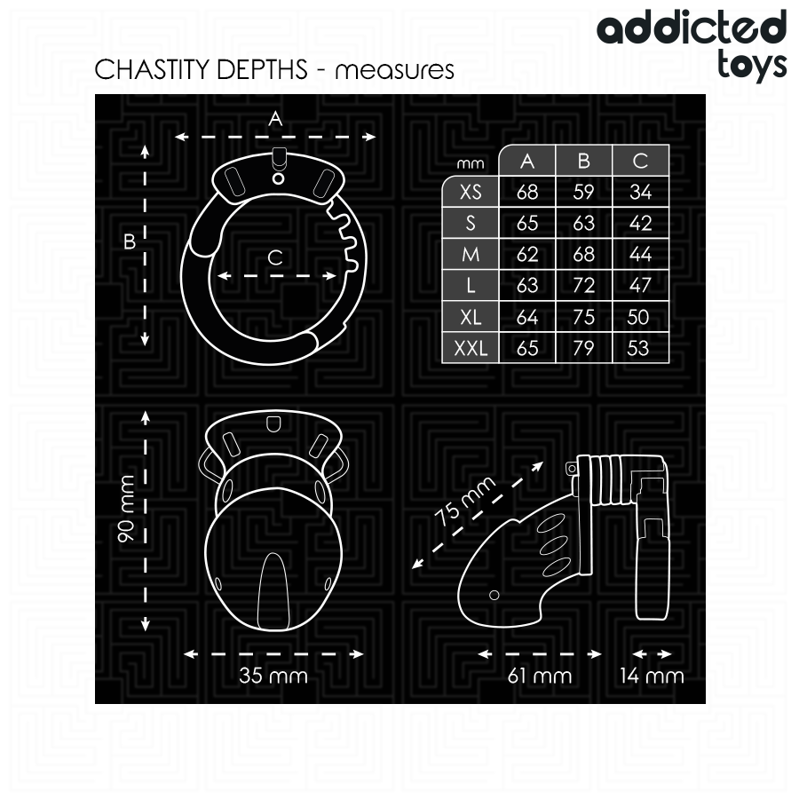 ADDICTED TOYS GESPERRT - KEUSCHHEITS-TIEFEN-PENISKÄFIG 7,5 CM