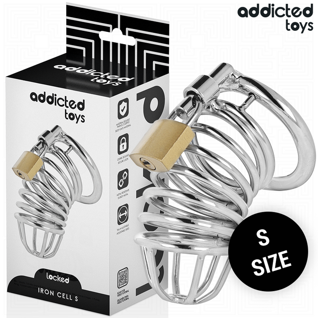 ADDICTED TOYS LOCKED - EISENZELL METALL PENISKÄFIG 4 CM GRÖSSE S