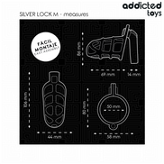 ADDICTED TOYS GESPERRT - SILBERNES PENISKÄFIG METALL GRÖSSE M
