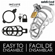 ADDICTED TOYS GESPERRT - SILBERNES PENISKÄFIG METALL GRÖSSE M