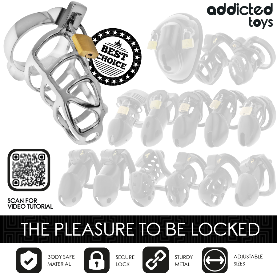 ADDICTED TOYS GESPERRT - SILBERNES PENISKÄFIG METALL GRÖSSE M