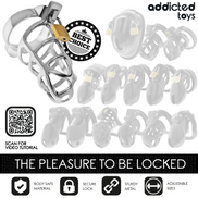 ADDICTED TOYS LOCKED - SILBERNES METALL PENIS KÄFIG GRÖSSE S
