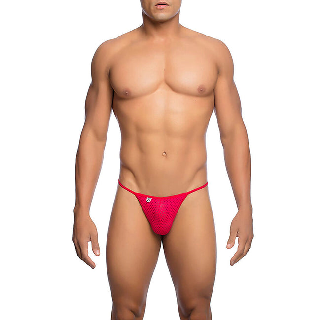 MOB - ROTER MIKROFASER-V-STRING GRÖSSE L/XL