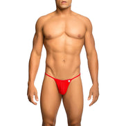 MOB - TRANSPARENTER ROTER T-SHAPED STRING GRÖSSE L/XL