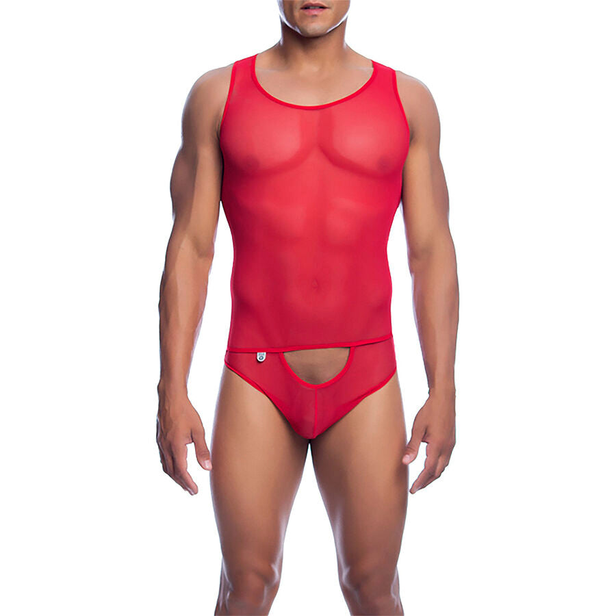 MOB – ROT TRANSPARENTER BODY SHEER GRÖSSE L/XL