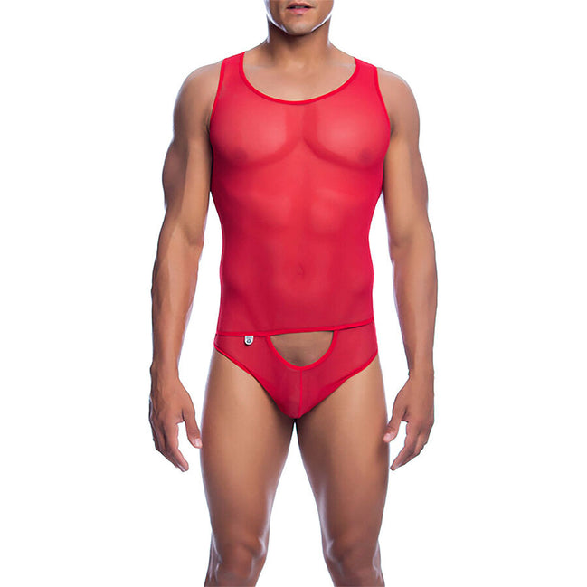 MOB – ROT TRANSPARENTER BODY SHEER GRÖSSE L/XL