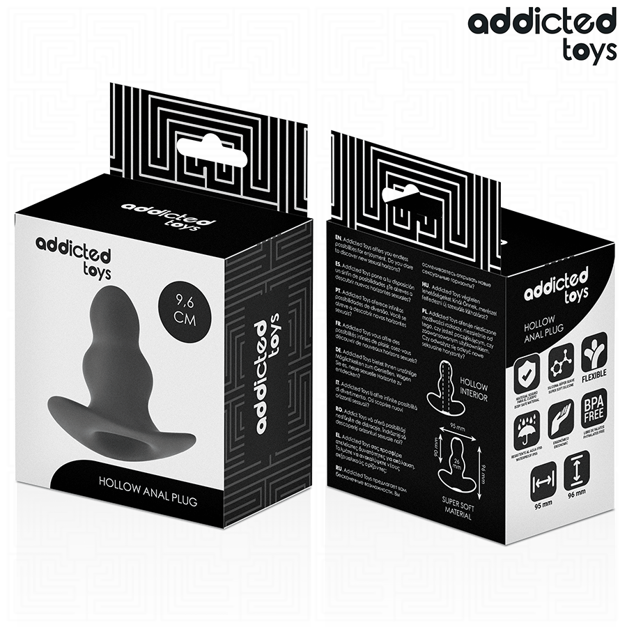 ADDICTED TOYS - HOHLER ANALPLUG SILIKON GRÖSSE M 9,6 CM
