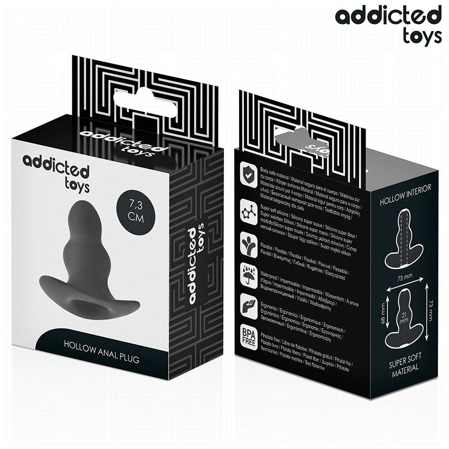 ADDICTED TOYS - HOHLER ANLPLUG SILIKON GRÖSSE S 7.3 CM