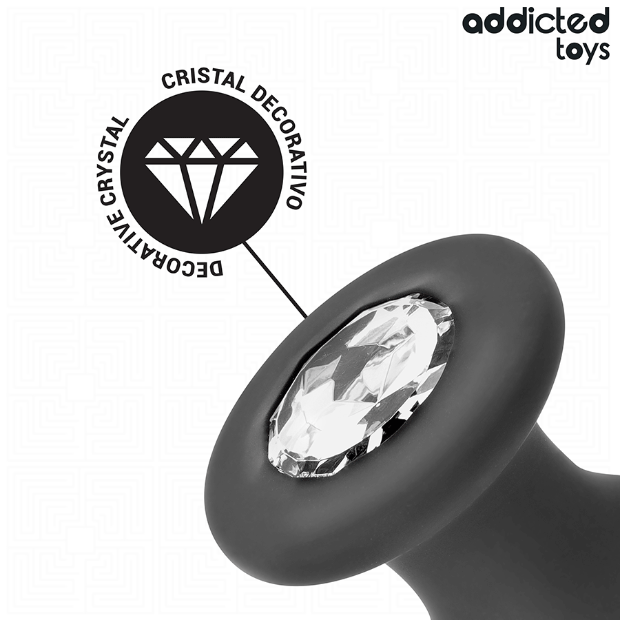 ADDICTED TOYS - ANALPLUG MIT JUWEL SILIKON GRÖSSE S 8,8 CM