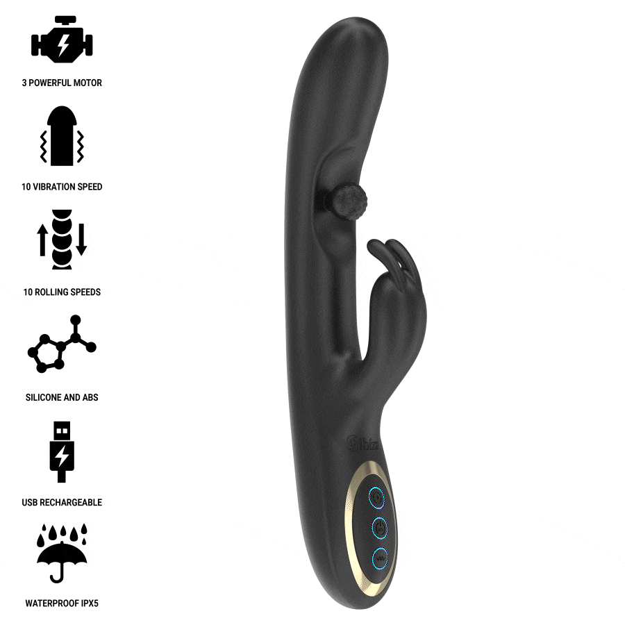 IBIZA - POWERFUL RABBIT Sensory Device WITH MASSAGING ROLLING PEARL