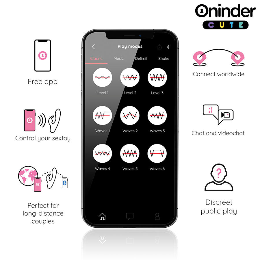 ONINDER CUTE - LOVE BUNNY Sensory Device G-SPOT CLITORIS - FREE WORLDWIDE APP