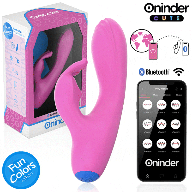ONINDER CUTE - LOVE BUNNY Sensory Device G-SPOT CLITORIS - FREE WORLDWIDE APP