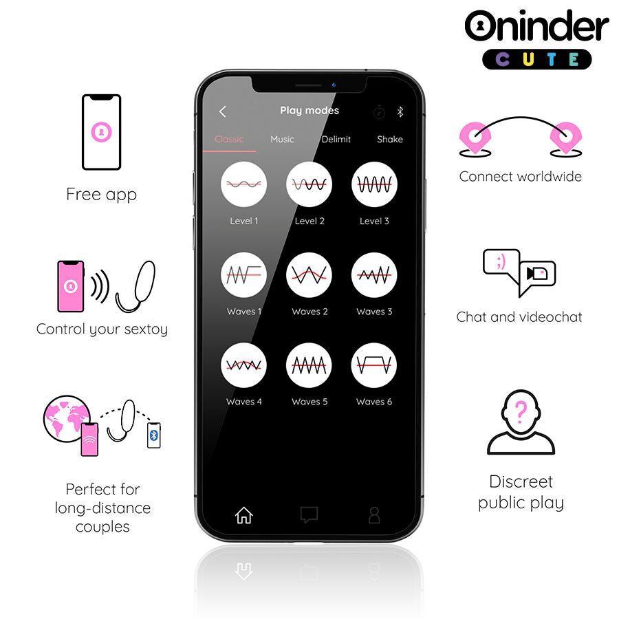 ONINDER CUTE - LOVE PLEASURE VIBRO-ROTATING EGG 360 SILIKON - KOSTENLOSE WELTWEITE APP