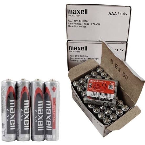MAXELL - BATTERY SALINA MANGANESO AAA R03 RETRACTIL*4