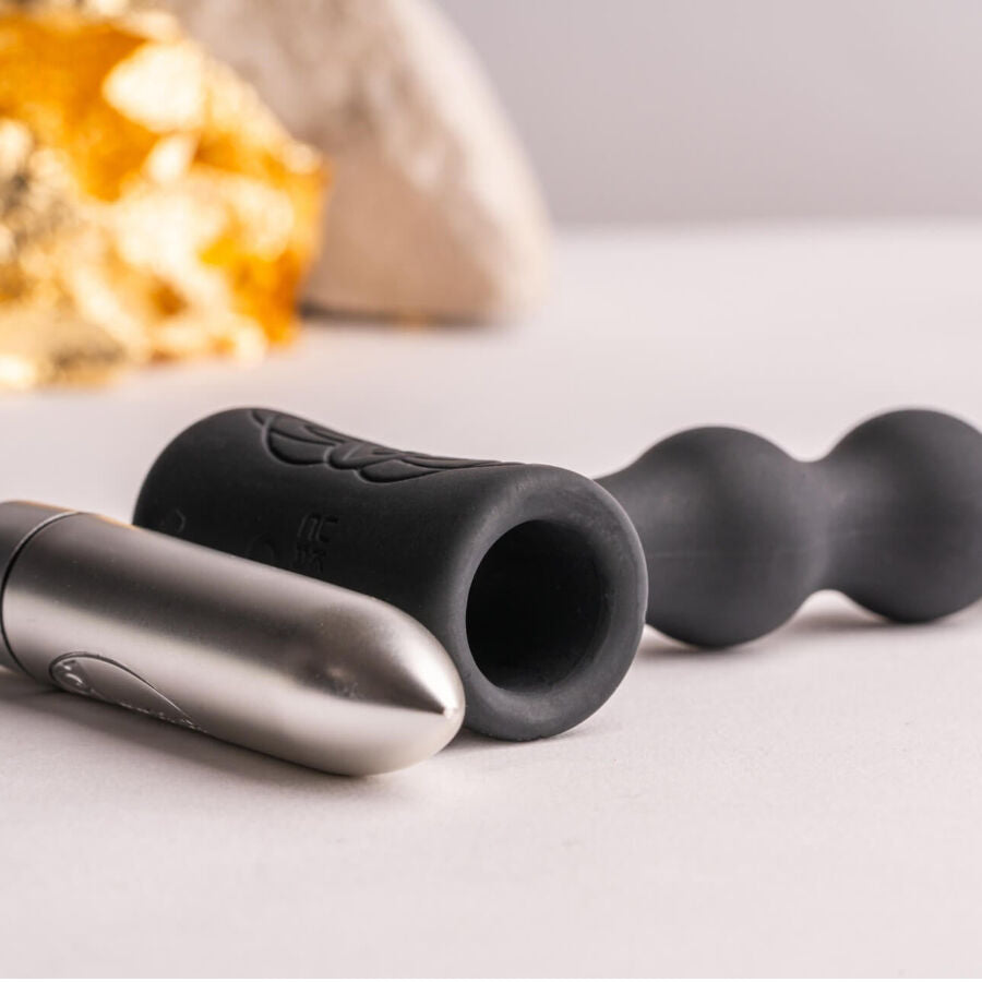 ROCKS- OFF - PETITE SENSATIONS PEARLS ANAL PLUG Sensory Device BLACK